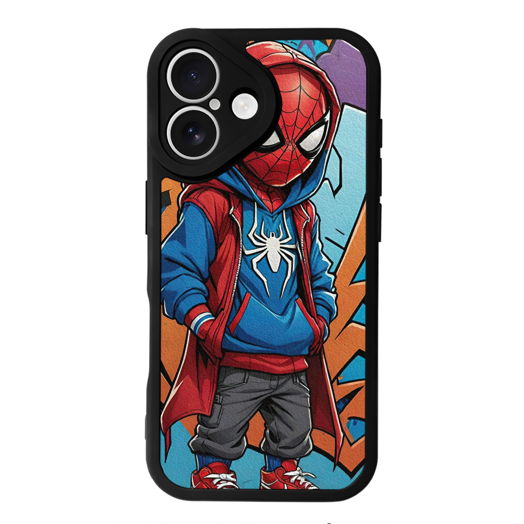（画像用） Spider Man スパイダーマン 【iPhone 16シリーズ対応】シリコンスマホケース（レザー調） 材質：シリコン